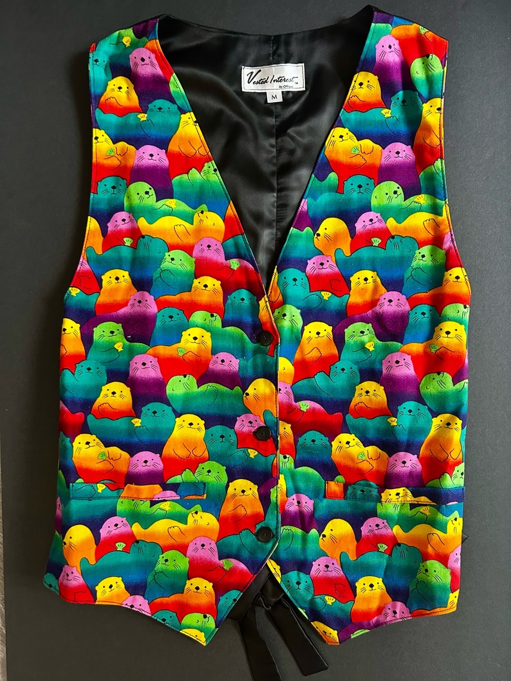 Vintage 80’s 90’s Otters Rainbow Vest Pride Size Medium Excellent Condition Rare